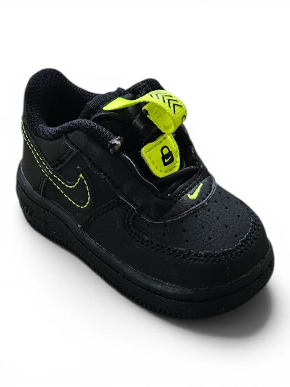 Nike Force 1 LV8 Toddler Black Volt 4C
